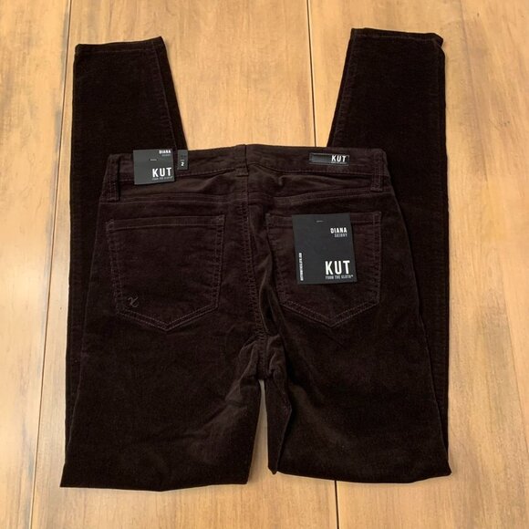 NWT Kut from the Kloth Diana Relaxed Fit Skinny Jean Size 2 Brown - Picture 3 of 12